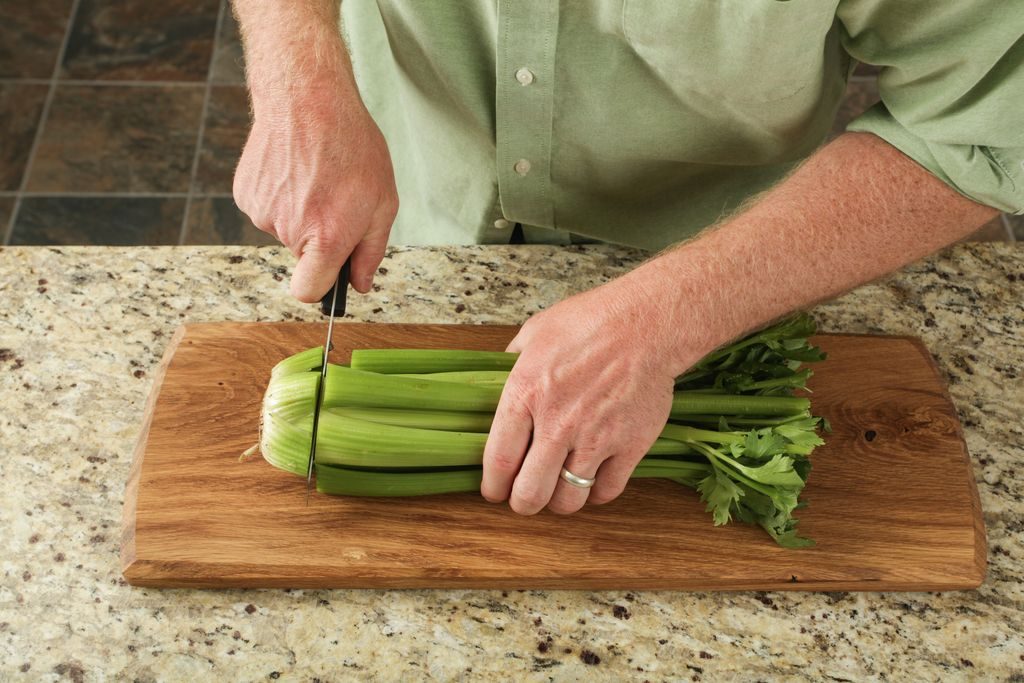 Cutting celery