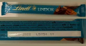 Recall of Lindt LINDOR Salted Caramel Milk Chocolate Bars due to undeclared wheat (gluten)