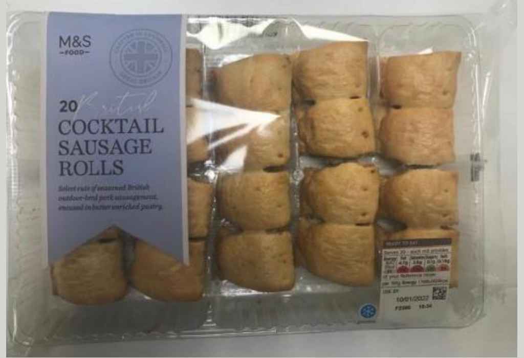 Recall of M&S Cocktail Sausage Rolls due to incorrect date labelling