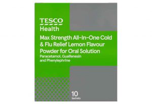 Tesco Health Max Strength All-In-One Cold & Flu Relief Lemon Flavour is recalled due to wrong dosage advice