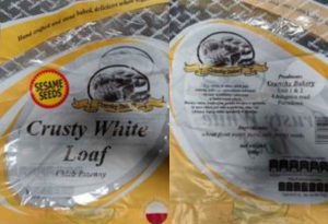 Recall of Crunchy Bakery Crusty White Loaf due to undeclared sesame