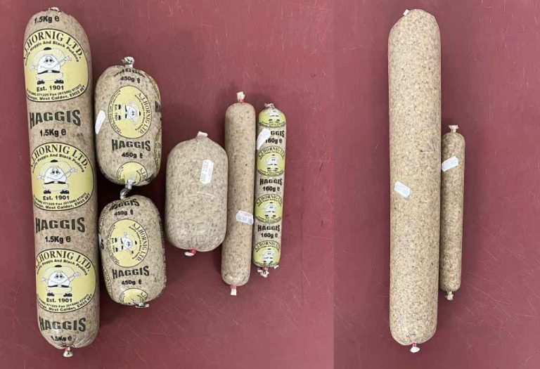 Recall of A.J. Hornig Ltd haggis products due to small pieces of plastic