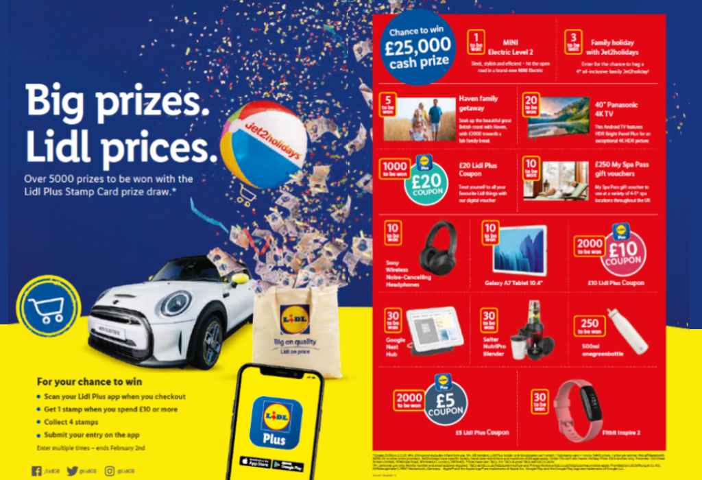 Lidl Plus Stamp Card prize draw: win holiday packages, a MINI Electric and other prizes