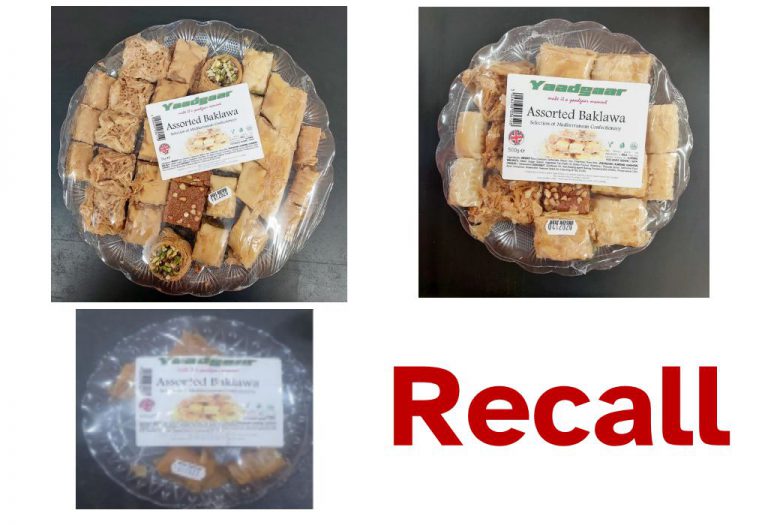 Recall of Yaadgaar Assorted Baklava due to presence of undeclared milk