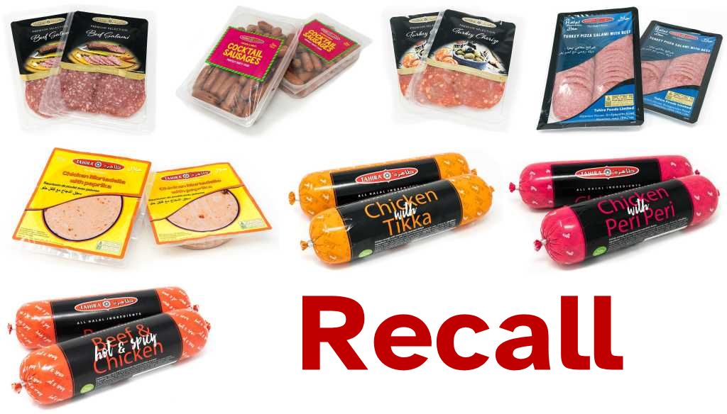 Recall of many Tahira products due to insufficient temperature control