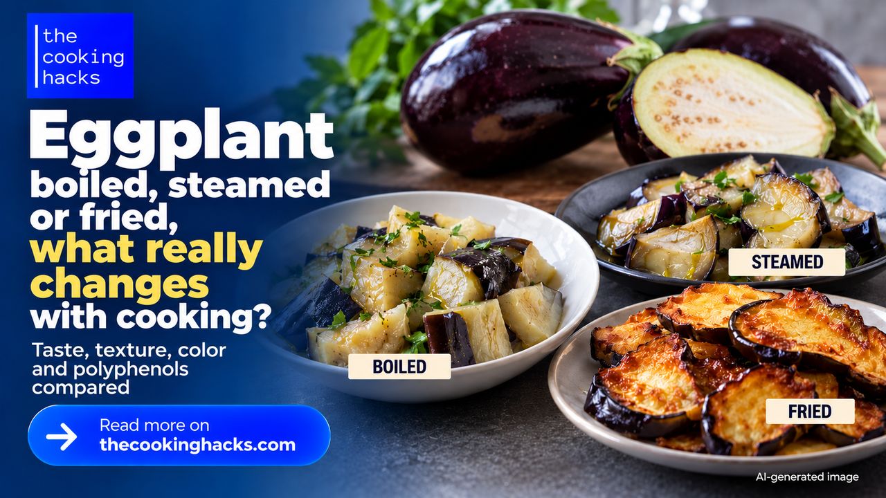 How cooking changes eggplant when it is boiled, steamed or fried