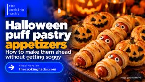 Halloween puff pastry appetizers, how to make them ahead without getting soggy