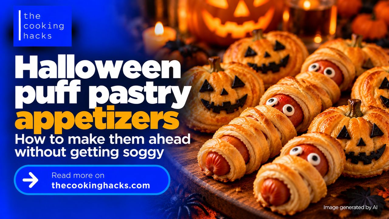 Halloween puff pastry appetizers, how to make them ahead without getting soggy